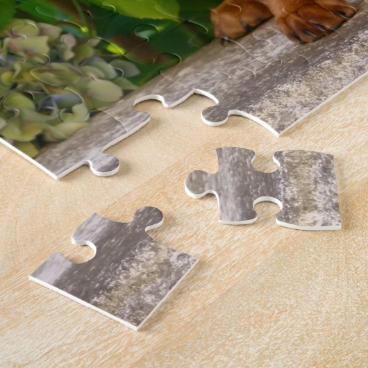 Niedliche bayerische Berghütten Welpen mit Blume Puzzle (Seite)