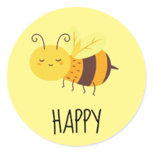 Niedliche Be Happy Bee Inspiration Aufkleber