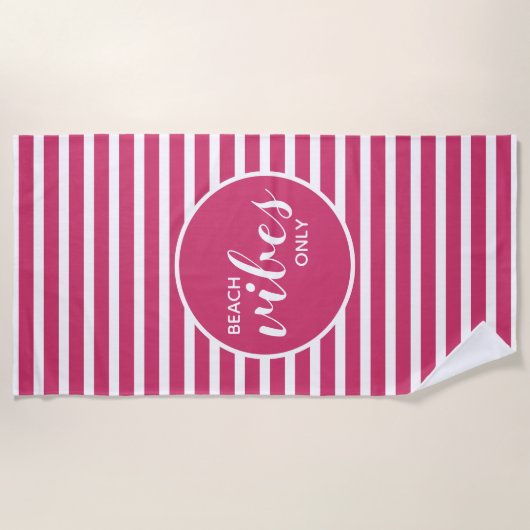 Niedliche Beach Vibes nur rosa, weiß gestrichen Mo Strandtuch (Vorderseite)