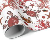 Niedliche Beachkrabben Muster Party Packung Geschenkpapier (Rolleneckpunkt)