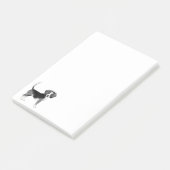 Niedliche Beagle-Hunde-Illustration in Schwarzweiß Post-it Klebezettel (angewinkelt)