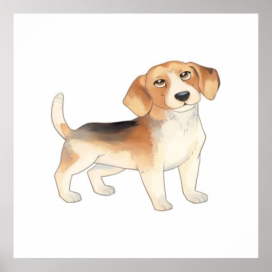 Niedliche Beagle Hundebilder Poster (Vorne)