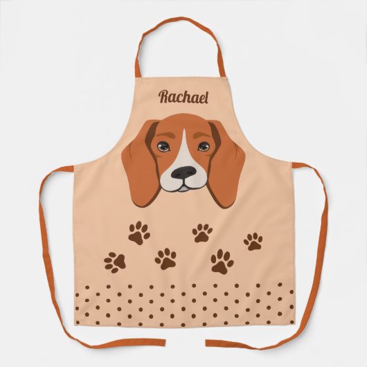Niedliche Beagle Hundegefühl und Überdruck (Paw) Schürze (Vorderseite)