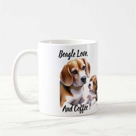 Niedliche Beagle-Liebe Kaffeetasse (Links)