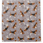 Niedliche Beagles Duschvorhang (Vorderseite)