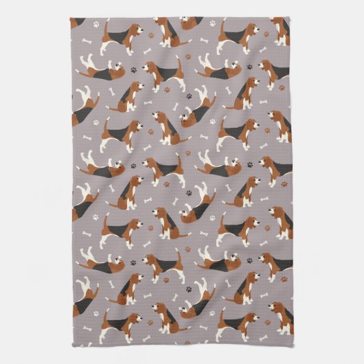 Niedliche Beagles Geschirrtuch (Vertikal)