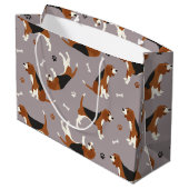 Niedliche Beagles Große Geschenktüte (Rückseite Schrägansicht)