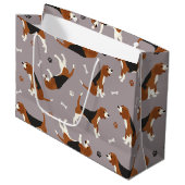 Niedliche Beagles Große Geschenktüte (Vorderseite Schrägansicht)