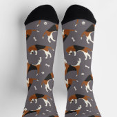 Niedliche Beagles Paws and Bones Grau Socken (Oben)