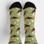 Niedliche Beagles Paws und Knochen grün Socken (Oben)