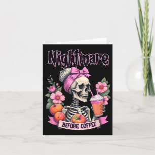 Niedliche Beängstigende Nacht vor Kaffeehaus Blume Karte