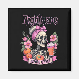 Niedliche Beängstigende Nacht vor Kaffeehaus Blume Magnet