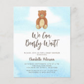 Niedliche Bear Baby Dusche Einladung (Vorderseite)