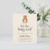Niedliche Bear Baby Dusche Einladung (Stehend Vorderseite)