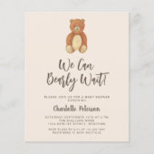 Niedliche Bear Baby Dusche Einladung (Vorderseite)