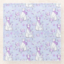 NIEDLICHE BEARBEN MIT CHRISTMAS-PRÄSENTIEREN GLASUNTERSETZER