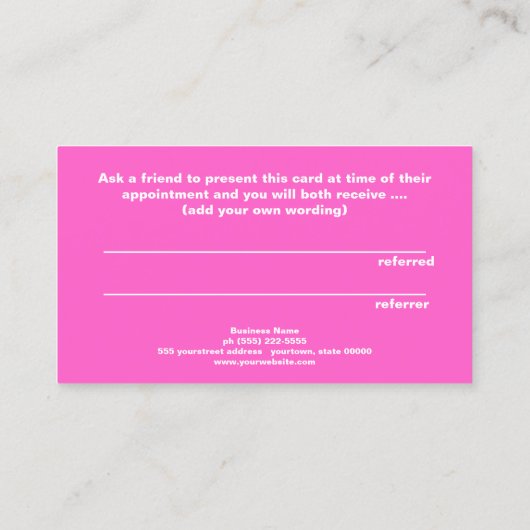 Niedliche Beauty Salon Referenz Imitate Silver Seq Empfehlungskarte (Rückseite)