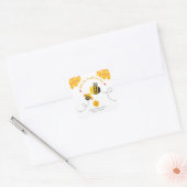 Niedliche Bee Baby Dusche Danke, hier Kawaii zu se Quadratischer Aufkleber (Umschlag)