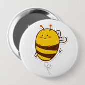 Niedliche Bee Kawaii Zeichnend Button (Vorne & Hinten)