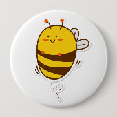 Niedliche Bee Kawaii Zeichnend Button (Vorderseite)