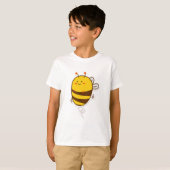 Niedliche Bee Kawaii Zeichnend T-Shirt (Vorne ganz)