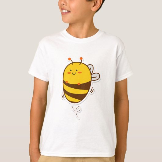 Niedliche Bee Kawaii Zeichnend T-Shirt (Vorderseite)