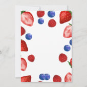 Niedliche Beere Geburtstagsfeier, Erdbeere Geburts Einladung (Rückseite)