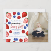 Niedliche Beerengeburtstagsfeier, erste Geburtstag Einladung (Vorderseite)