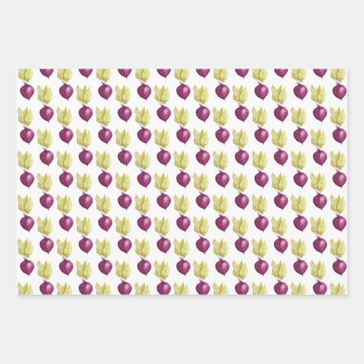Niedliche Beets Lemon and Carroons Wasserfarbmuste Geschenkpapier Set (Vorderseite 2)