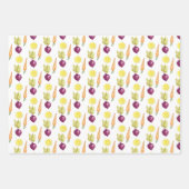 Niedliche Beets Lemon and Carroons Wasserfarbmuste Geschenkpapier Set (Vorderseite)