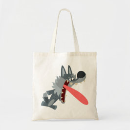 Niedliche Begeisterte Cartoon-Wolf-Tasche Tragetasche
