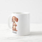 Niedliche Begleiter-Dackel Erstellen eines Herzens Kaffeetasse (Vorderseite Links)