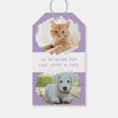 Niedliche Begleiter liebt Personalisiert zwei Foto Geschenkanhänger (Rückseite)