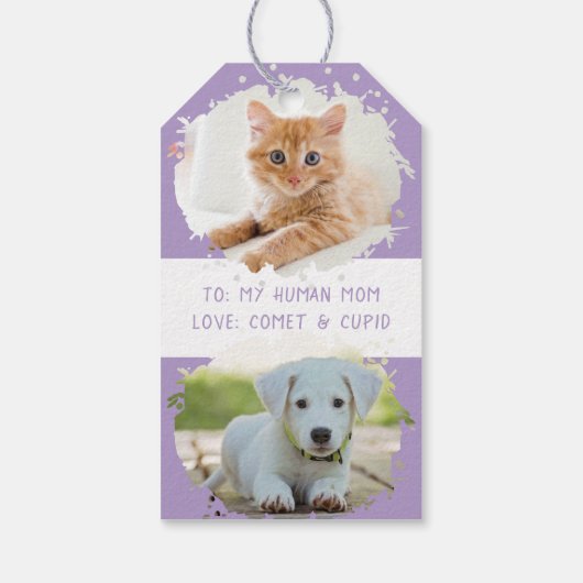 Niedliche Begleiter liebt Personalisiert zwei Foto Geschenkanhänger (Rückseite)