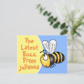 Niedliche Begrüßung der neuesten Buzz-Cartoon-Abbi Postkarte (Stehend Vorderseite)