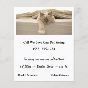 Niedliche Beige Katzen Schlafen auf Beige Bett Flyer