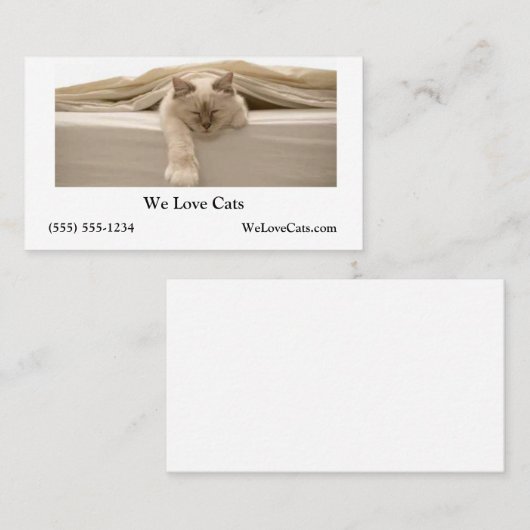 Niedliche Beige Katzen Schlafen auf Beige Bett Visitenkarte (Vorne/Hinten)