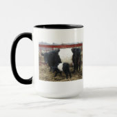 Niedliche Beltie Kuh und Kalb - Belassene Galloway Tasse (Links)