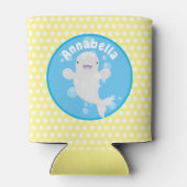 Niedliche Beluga-Wal-Blasen Cartoon-Abbildung Dosenkühler (Rückseite)