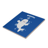 Niedliche Beluga-Wal-Blasen Cartoon-Abbildung Fliese (Seite)