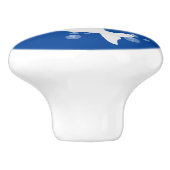 Niedliche Beluga-Wal-Blasen Cartoon-Abbildung Keramikknauf (Seitenansicht)