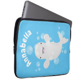 Niedliche Beluga-Wal-Blasen Cartoon-Abbildung Laptopschutzhülle (Vorne Rechts)