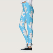 Niedliche Beluga-Wal-Blasen Cartoon-Abbildung Leggings (Links)