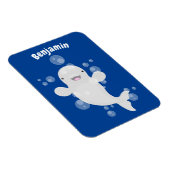 Niedliche Beluga-Wal-Blasen Cartoon-Abbildung Magnet (Rechte Seite)