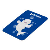 Niedliche Beluga-Wal-Blasen Cartoon-Abbildung Magnet (Linke Seite)