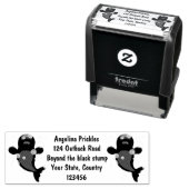 Niedliche Beluga-Wal-Blasen Cartoon-Abbildung Permastempel (Beispiel)