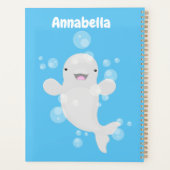 Niedliche Beluga-Wal-Blasen Cartoon-Abbildung Planer (Rückseite)