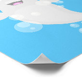 Niedliche Beluga-Wal-Blasen Cartoon-Abbildung Poster (Ecke)