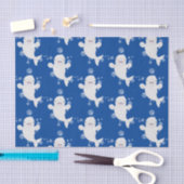 Niedliche Beluga-Wal-Blasen Cartoon-Abbildung Seidenpapier (Handwerk)