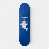 Niedliche Beluga-Wal-Blasen Cartoon-Abbildung Skateboard (Vorne)